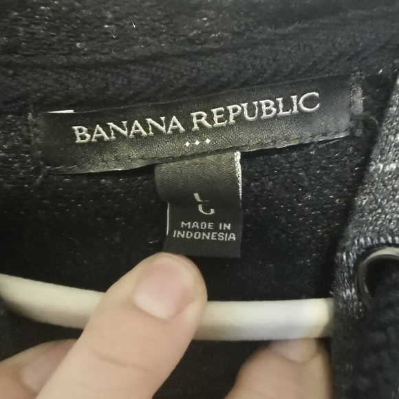 BANANA REPUBLIC | Dark grey marled hoodie with cross peek-a-boo back - Picture 4 of 5